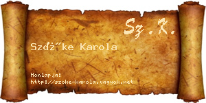 Szőke Karola névjegykártya